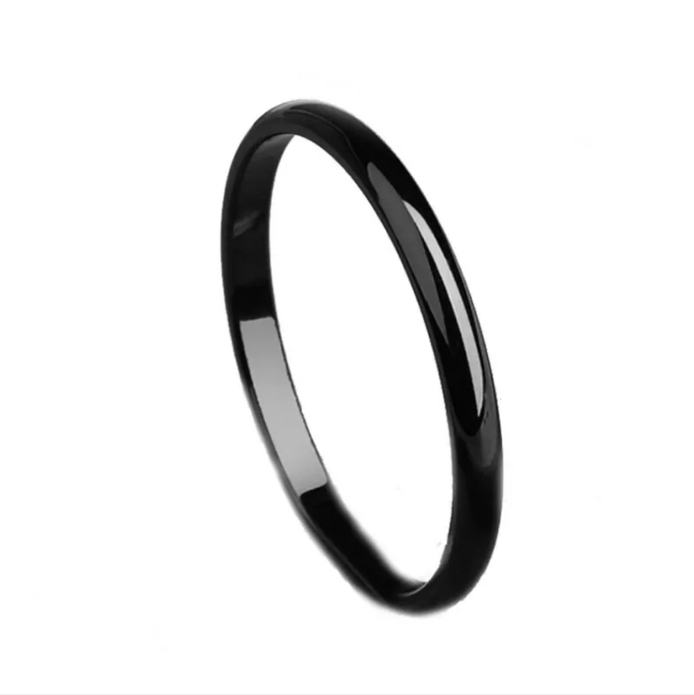 New Unisex Black Stainless Steel Ring Band